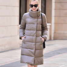 doudoune longue femme tendance 2018 fashion ultra légère chaude light down uniqlo moncler jott canada goose north face zara beige grand col large chic classe