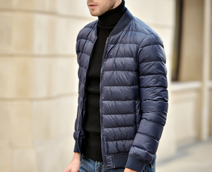 doudoune bomber teddy tendance 2018 chic classe bleu navy haute qualité duvet ultra fine légère homme couleur chaude uniqlo moncler jott canada goose north pas cher transportable en pochon