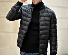 doudoune bomber teddy tendance 2018 chic classe noir haute qualité duvet ultra fine légère homme couleur chaude uniqlo moncler jott canada goose north pas cher transportable en pochon