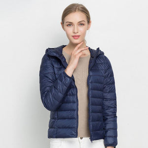 doudoune femme à capuche parka bleu marine chic tendance 2018 2019 haute qualité duvet plume ultra fine légère couleur chaude uniqlo moncler jott canada goose the north face uniclo pas cher transportable pliable en pochon porté