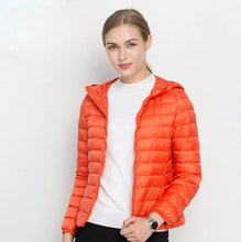 doudoune femme à capuche parka orange chic tendance 2018 2019 haute qualité duvet plume ultra fine légère couleur chaude uniqlo moncler jott canada goose the north face uniclo pas cher transportable pliable en pochon porté