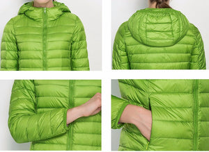 doudoune femme à capuche parka vert pomme chic tendance 2018 2019 haute qualité duvet plume ultra fine légère couleur chaude uniqlo moncler jott canada goose the north face uniclo pas cher transportable pliable en pochon porté