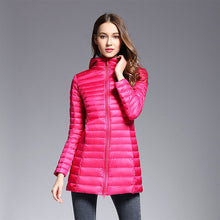 doudoune rose pétant flashy tendance 2018 chic classe femme longue haute qualité duvet ultra fine légère à capuche parka couleur chaude uniqlo moncler jott canada goose north uniclo pas cher transportable en pochon