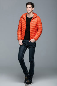 doudoune à capuche homme parka tendance orange 2018 2019 2020 chic classe sans manches haute qualité duvet plumes ultra fine légère couleur chaude uniqlo moncler jott canada goose uniclo the north face pas cher transportable pliable en pochon porté